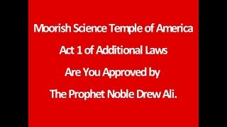 Moorish Americans Act 1 Moorish Science Temple Are You Approved By Prophet Noble Drew Ali [upl. by Cooley]