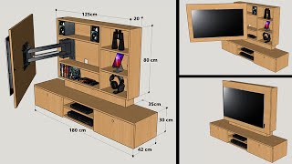 HOW TO MAKE A TV PANEL WITH FLOATING CABINET STEP BY STEP [upl. by Oriole]