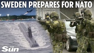 Sweden’s military readies fighter jets submarines naval fleet and troops ahead of joining NATO [upl. by Ainivad463]