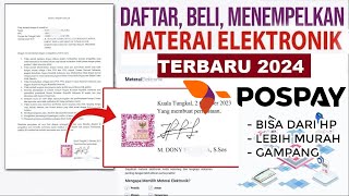 Cara beli dan memasang materai elektronik di POSPAY [upl. by Delmore]