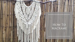 How to make Macrame Wall Hanging 5 Macrame knots By TNARTNCRAFTS  DIY Step by Step tutorials [upl. by Oigaib]