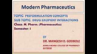 Drug excipient interactions part 4 Preformulation studies [upl. by Soll880]