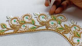 Latest blouse designs  blouse back design  aariembroidery20 [upl. by Eisej]