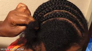 🔥🔥Quick and easy NATURAL Cornrows  LEARN How to cornrow natural short hair for beginners 🔥🔥🔥 [upl. by Reyna]