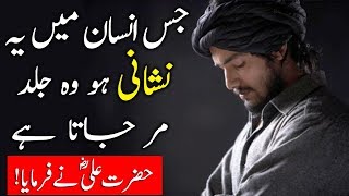 Jis Insan Mein Ye Nishani Ho Wo Jaldi Dunya Se Chala Jata Hai  Hazart Ali RA Ka Farman [upl. by Anem]