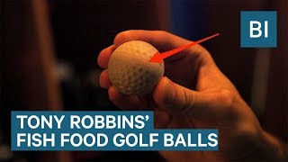 Tony Robbins hits fish food golf balls that dissolve into the ocean [upl. by Barbra]