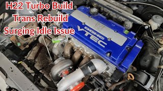 Prelude H22 Turbo Build Plus Diagnosing a Surging Idle Issue [upl. by Hittel]