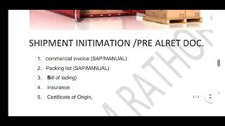 Export Shipment Intimation Pre Alert Documents [upl. by Adnirual]