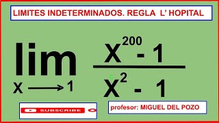 LIMITE INDETERMINADO REGLA LHOPITAL [upl. by Ettennil210]