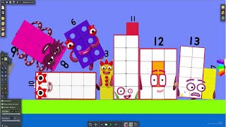 Giant Numberblocks  Number 1 to 97104  The Floor is LAVA by Algodoo ArtAnimations [upl. by Anilemrac]