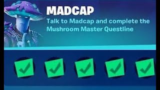 Fortnite Challenges Talk to Madcap and complete the Mushroom Master Questline  All Quests [upl. by Randal]