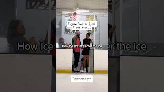 How Figure Skaters Enter The Ice VS Freestyler 🔥🥶 iceskating figureskating holidays shorts [upl. by Nalehp]