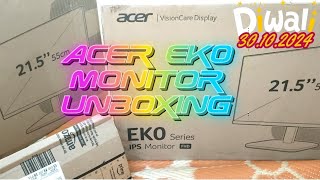 Acer EK220Q E3 215 Inch Monitor Unboxing  Unboxing Vlog  Dhanteras Shopping 😁 [upl. by Rubina]