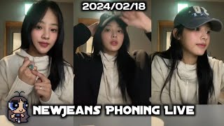 NewJeans Phoning Live 20240218 Minji Call HD [upl. by Simetra]