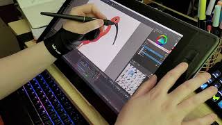 Huion Kamvas Pro 16 🖊 unboxing setup review  left handed [upl. by Naldo495]