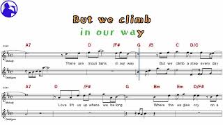 Joe CockerUp where we belong karaoke sheet music for playerschordchorusLyrics addYe karaoke [upl. by Dinan752]