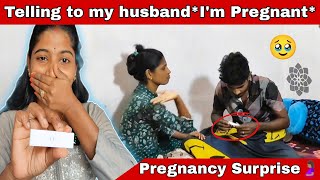 Telling to my husband Im Pregnant🥹🤰🏽Pregnancy Surprise to HusbandTamilpaviLoveprasanth [upl. by Herby702]