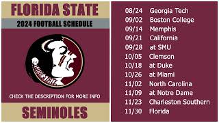 2024 Florida State Seminoles Football Schedule [upl. by Handel]