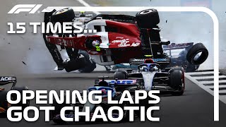 15 Times Opening Laps in F1 Were Pure Chaos [upl. by Lleral903]