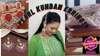 Meesho tranding Kundan Earring Collection and Honest Review  Sale upto 80 off  kundan earrings [upl. by Enylhsa]