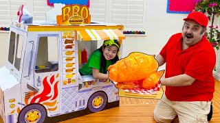 Jannie Pretend Play Cooking Giant Chicken With BBQ Food Truck Playset Toys [upl. by Puna971]