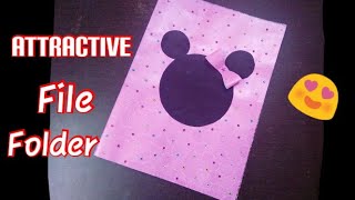 Project Idea  How to make Handmade Folder at home Easy  Beautiful Folder File Decoration idea [upl. by Akiemahs426]