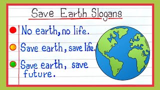 Slogans On Save Earth In English  Save Earth Slogans In English  10 lines on save earth slogans [upl. by Cliff]