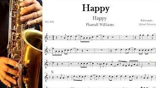 Happy  Partitura  Sax Alto  Sheet Music [upl. by Safko]