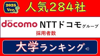 2025Ver人気284社、NTTドコモグループ・採用者数、大学ランキング [upl. by Nednyl]