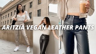 BEST VEGAN LEATHER PANTS  ARITZIA Melina Pant vs Command Pant Review [upl. by Ettenuj393]