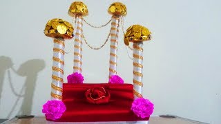 Easy Ganpati Makhar  Ganesh Chaturthi decoration ideas at home [upl. by Ydnil130]