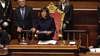 Senato Elisabetta Casellati quotUn onore essere la prima donna presidentequot [upl. by Medrek160]