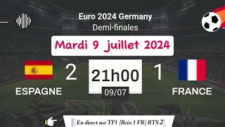 UEFA EURO 2024  Espagne 2  1 France en direct sur TF1  Bein Sports 1  Tipik 09072024 à 21 h [upl. by Mitinger]