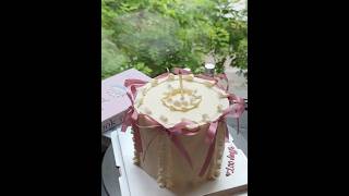 Immersive bow decoration girl style cake🎀🎂shorts girl asmr [upl. by Akinom480]