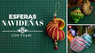 3 ESFERAS NAVIDEÑAS de foami diamantado  goma eva  DIY  🎄 [upl. by Johny277]