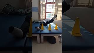 Stroke rehabilitation Ataxia patient is taking balance and coordination training strokerehab [upl. by Lontson144]