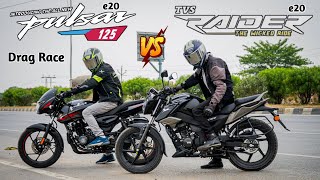 TVS Raider 125cc Vs Pulsar 125  Drag Race [upl. by Eelra]