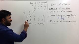 Method to find Rank Of Matrix  By Echelon Form part4 [upl. by Naoh680]