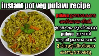 veg pulavu instant pot veg pulavu recipe വെജ് പുലാവ് ഉണ്ടാകേണ്ട ശരിയായ രീതി perfect easy veg pulao [upl. by Keith49]