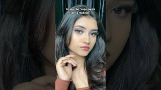 trying the “copy paste Latina makeup🌹” on INDIAN GIRL 🇮🇳 latinamakeup makeuptrends lagirls [upl. by Amann455]