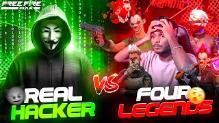 😨REAL HACKER😈 AGAINST🔥 FOUR LEGENDS 💪🥵 FREE FIRE IN TELUGU  ❤🔥msu freefire [upl. by Constancy]