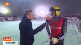 Hermann Maier vs Rennwagen Wetten dass 25012014 [upl. by Wolfgram]