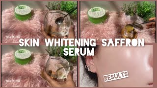 Skin whitening Saffron  Alovera serum  Get flawless skin  brightening at home beautylab [upl. by Ahsataj416]