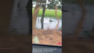 Pastizales en zona de Puente Moreno inundados por lluvias de las últimas 24 hrs [upl. by Hortense]