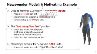 SCM Topic 3  1 Introduction to the Newsvendor Model [upl. by Azilanna301]