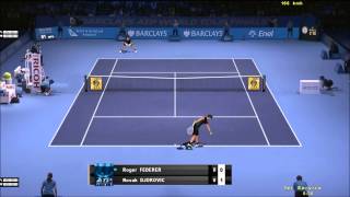 Tennis Elbow 2013 ITST Mod 1 15 World Tour Finals Novak Djokovic vs Roger Federer [upl. by Gerk519]