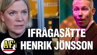 Kritikstorm mot Magdalena Andersson efter ord om Henrik Jönsson [upl. by Siramed267]