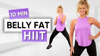 10 Minute HIIT To Burn BELLY FAT  All Standing Boxing Low Impact [upl. by Holub]