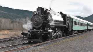 Mt Rainier Scenic Railroad F97012A amp 282T No17 Steam Locomotive arriving at Mineral WA [upl. by Eahsal964]