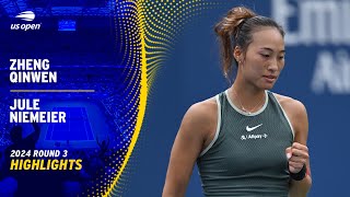 Zheng Qinwen vs Jule Niemeier Highlights  2024 US Open Round 3 [upl. by Jamal232]